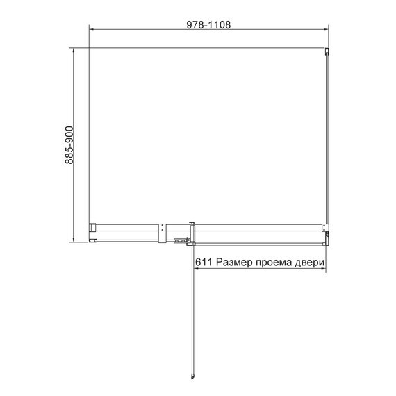 Душевое ограждение Vincea Extenza 100-110x90 см VSR-4EX101190CLGM (стекло 8 мм) вороненая сталь/прозрачное - фото 5