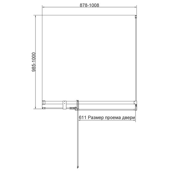 Душевое ограждение Vincea Extenza 90-100x100 см VSR-4EX901010CLGM (стекло 8 мм) вороненая сталь/прозрачное - фото 5