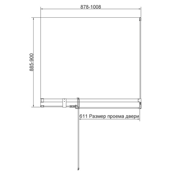 Душевое ограждение Vincea Extenza 90-100x90 см VSR-4EX901090CLBN (стекло 8 мм) брашированный никель/прозрачное - фото 5