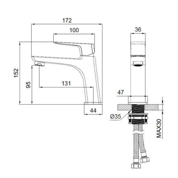 Смесители для раковины Wonzon & Woghand Forza WW-139031-BG, брашированное золото - фото 2