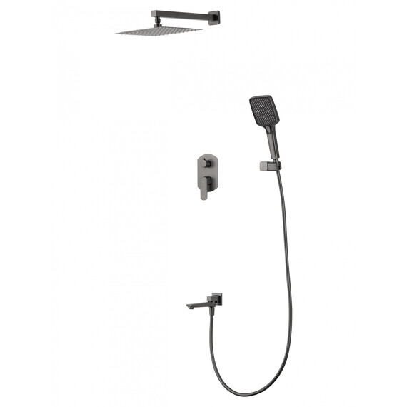 Душевая система для ванны Wonzon & Woghand Forza WW-939031-BGM (со скрытой частью) тёмный графит - фото 