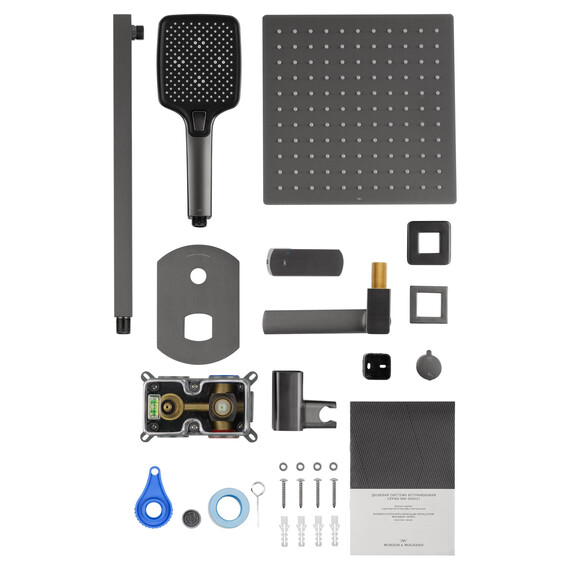 Душевая система для ванны Wonzon & Woghand Forza WW-939031-BGM (со скрытой частью) тёмный графит - фото 8