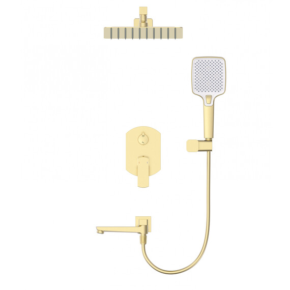 Душевая система для ванны Wonzon & Woghand Forza WW-939031-BG (со скрытой частью) брашированное золото - фото 