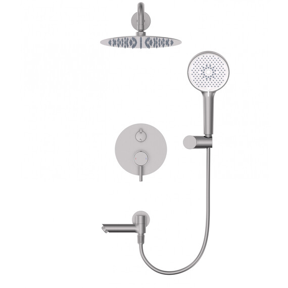 Душевая система для ванны Wonzon & Woghand Solo WW-939032-BN (со скрытой частью) брашированный никель - фото 