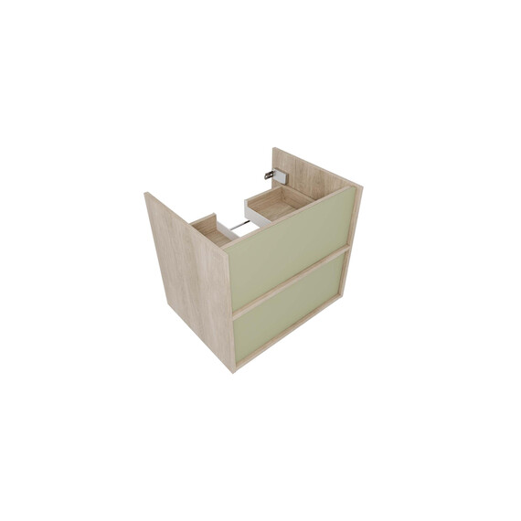 Тумба подвесная с раковиной Aquatek Либра 60 см AQ66060-DO-GS, дуб Давос/шалфей зелёный - фото 5