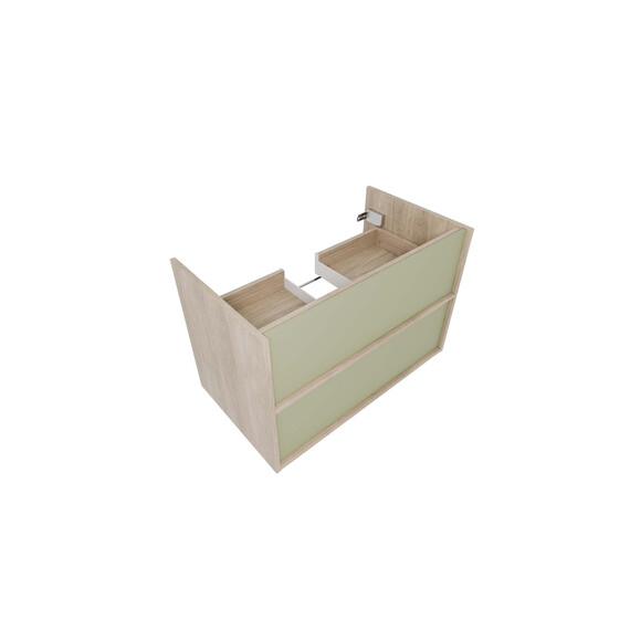 Тумба подвесная с раковиной-столешницей Aquatek Либра 80 см AQ66080-DO-GS, дуб Давос/шалфей зелёный - фото 5