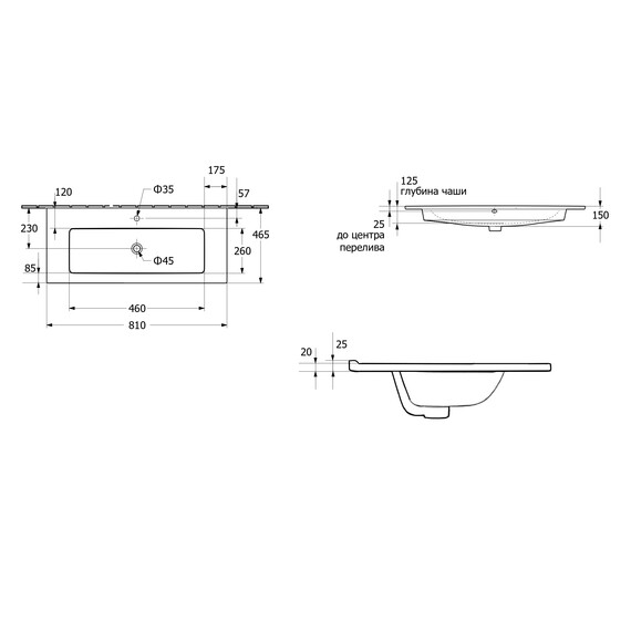 Тумба подвесная с раковиной-столешницей Aquatek Либра 80 см AQ66080-DO-LG, дуб Давос/серый туман - фото 12