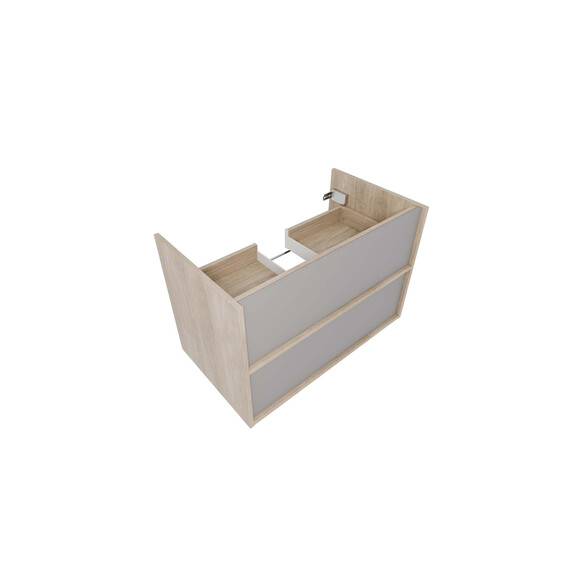 Тумба подвесная с раковиной-столешницей Aquatek Либра 80 см AQ66080-DO-LG, дуб Давос/серый туман - фото 6