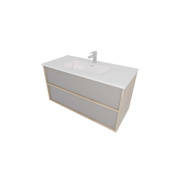 Тумба подвесная с раковиной-столешницей Aquatek Либра 100 см AQ66100-DO-LG, дуб Давос/серый туман - фото 4