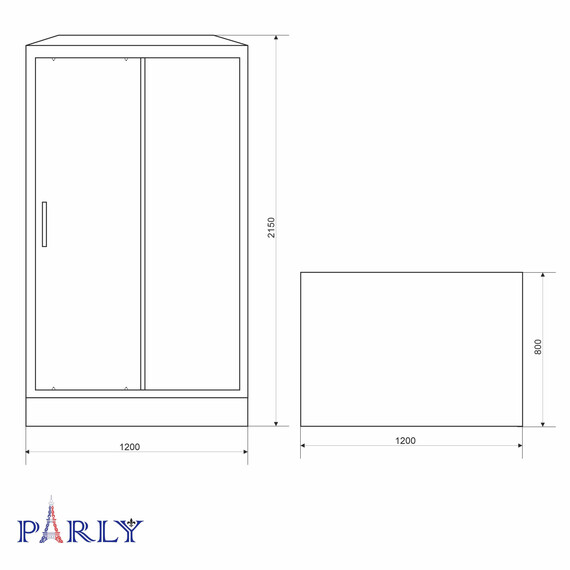 Душевая кабина Parly Bett 120х80 см BETT120, белый/матовое (безсиликоновая сборка) - фото 7