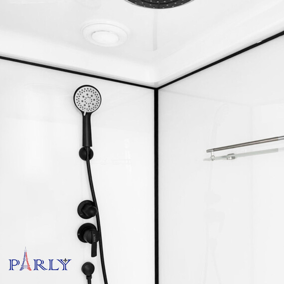 Душевая кабина Parly Bett 120х80 см BETT B120, чёрный/матовое (безсиликоновая сборка) - фото 4