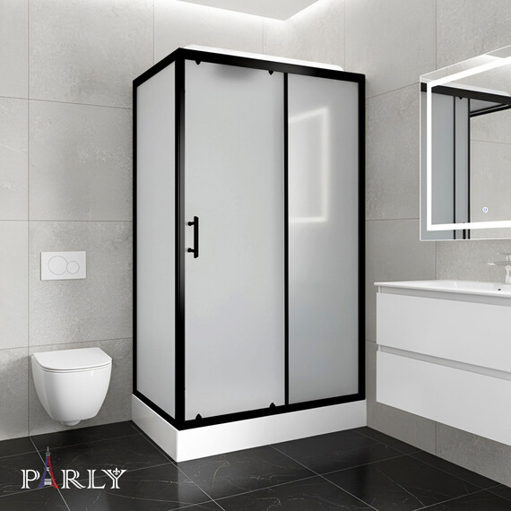 Душевая кабина Parly Bett 120х80 см BETT B120, чёрный/матовое (безсиликоновая сборка) - фото 5
