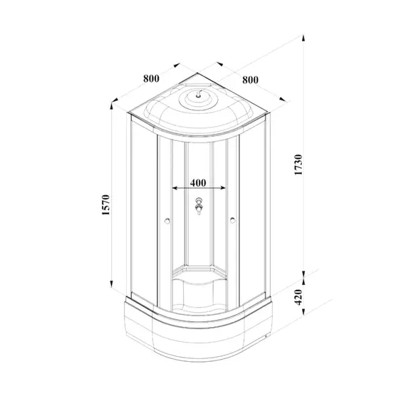 Душевая кабина Parly Bett 80х80 см B821, чёрный/матовое (безсиликоновая сборка) - фото 8