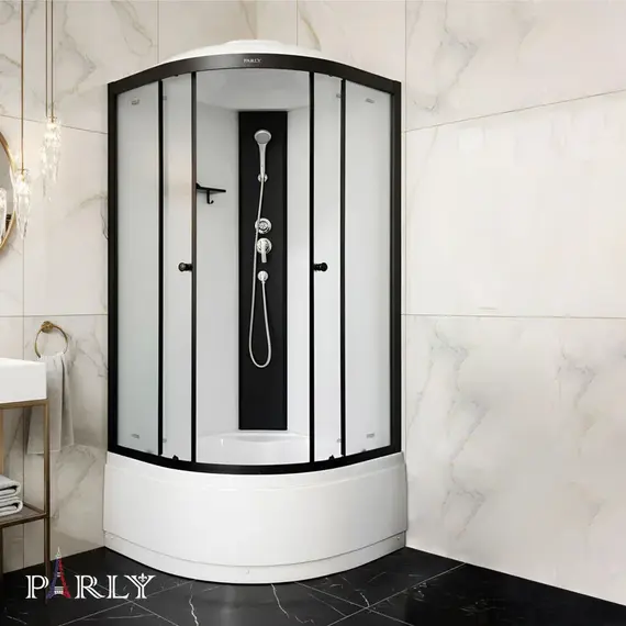 Душевая кабина Parly Bett 80х80 см B821, чёрный/матовое (безсиликоновая сборка) - фото 6