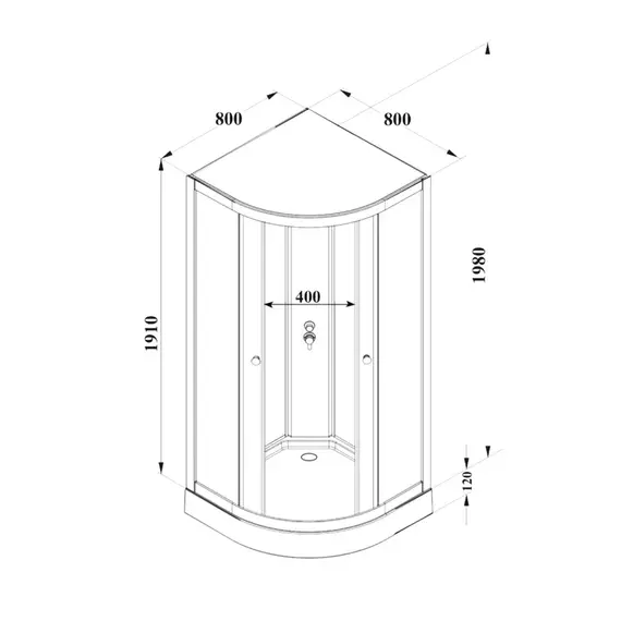 Душевая кабина Parly Bett 80х80 см B831, чёрный/матовое (безсиликоновая сборка) - фото 7
