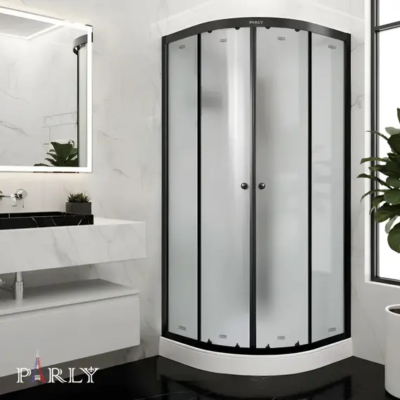 Душевая кабина Parly Bett 80х80 см B831, чёрный/матовое (безсиликоновая сборка) - фото 5