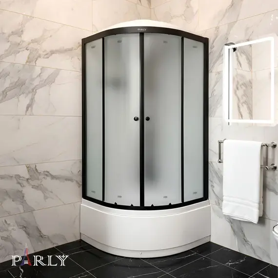 Душевая кабина Parly Bett 90х90 см B921, чёрный/матовое (безсиликоновая сборка) - фото 5