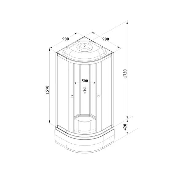 Душевая кабина Parly Bett 90х90 см B921, чёрный/матовое (безсиликоновая сборка) - фото 8