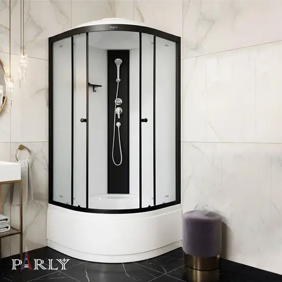 Душевая кабина Parly Bett 90х90 см B921, чёрный/матовое (безсиликоновая сборка) - фото 6
