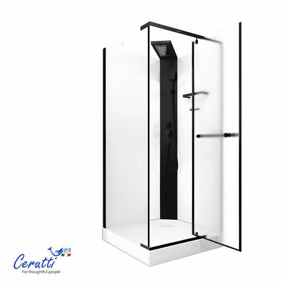 Душевое кабина Ceruttispa MiMi 90x90 см MIMI90BF, чёрный/матовое (безсиликоновая сборка) - фото 4