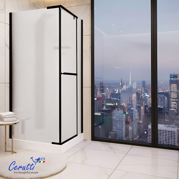 Душевое кабина Ceruttispa MiMi 90x90 см MIMI90BF, чёрный/матовое (безсиликоновая сборка) - фото 5