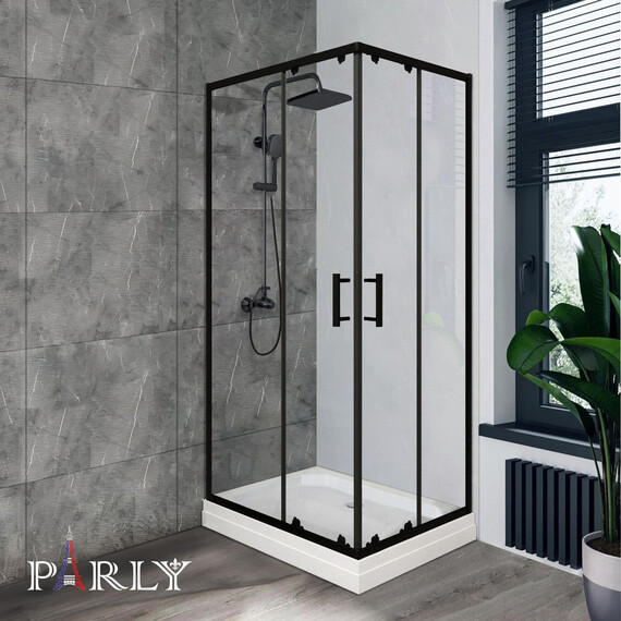 Душевое ограждение Parly QZ 100х70 см QZ71B N, чёрный матовый/прозрачное - фото 3