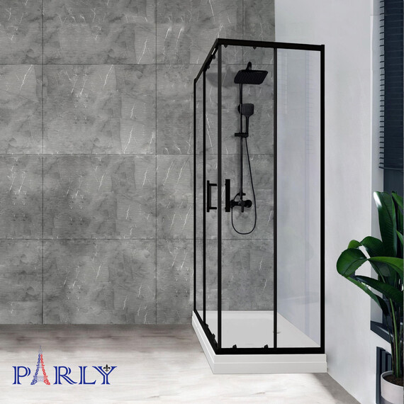 Душевое ограждение Parly QZ 100х70 см QZ71B N, чёрный матовый/прозрачное - фото 4