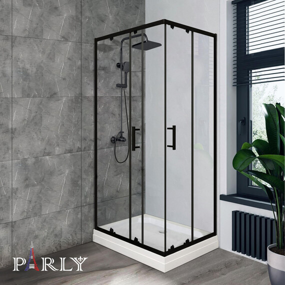 Душевое ограждение Parly QZ 100х70 см QZ71B N, чёрный матовый/прозрачное - фото 5