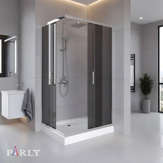 Душевое ограждение Parly QZ 100х70 см QZ71S N, хром/тонированное - фото 4