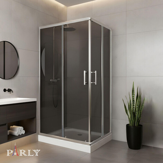 Душевое ограждение Parly QZ 100х80 см QZ81S N, хром/тонированное - фото 4
