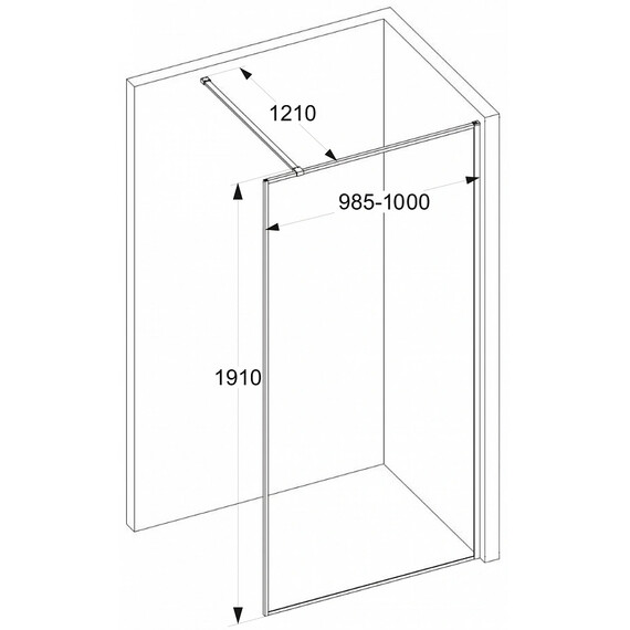 Душевая перегородка Ceruttispa Strip 100х190 см T100, чёрный/рифленое - фото 2