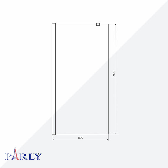 Душевая перегородка Parly 80х190 см T80, хром/прозрачное - фото 6