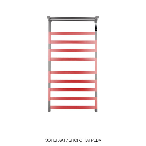 Полотенцесушитель электрический Wonzon & Woghand Frankfurt с полкой П12 472x906 мм WW-A1029-MB, чёрный матовый - фото 5