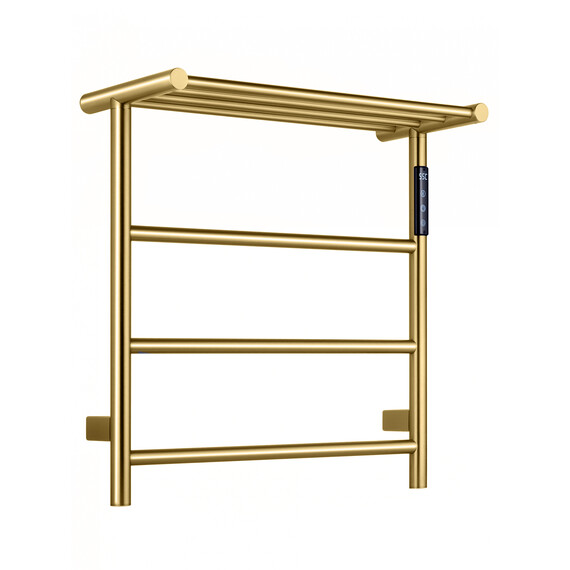 Полотенцесушитель электрический Wonzon & Woghand Bonn с полкой П4 450x500 мм WW-AL402-BG, брашированное золото - фото 