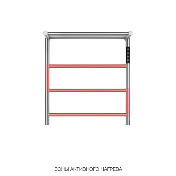 Полотенцесушитель электрический Wonzon & Woghand Bonn с полкой П4 450x500 мм WW-AL402-BG, брашированное золото - фото 2