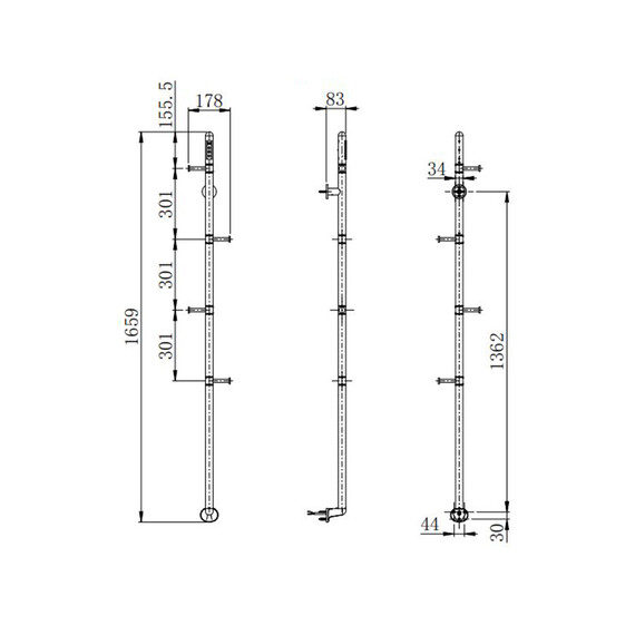 Полотенцесушитель электрический Wonzon & Woghand Kassel 1659 мм WW-AL616-BGM, тёмный графит - фото 3