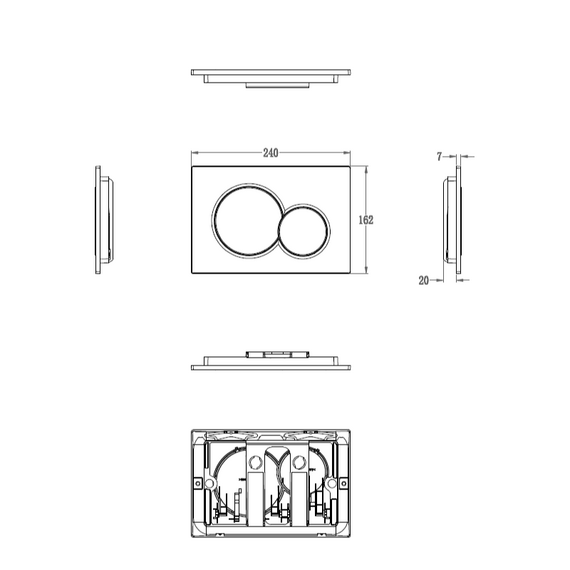 Кнопка смыва Wonzon & Woghand WW-IB232-BN, брашированный никель - фото 4