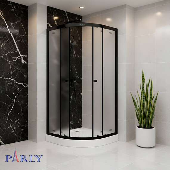 Душевое ограждение Parly ZF 90х90 см ZF911B, чёрный/матовое - фото 4
