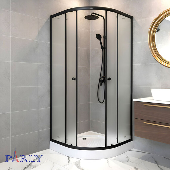 Душевое ограждение Parly ZF 90х90 см ZF911B, чёрный/матовое - фото 5