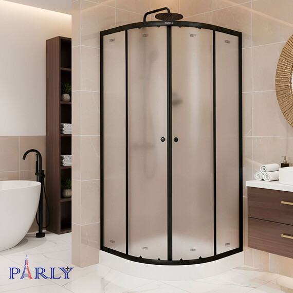 Душевое ограждение Parly ZF 90х90 см ZF911B, чёрный/матовое - фото 6