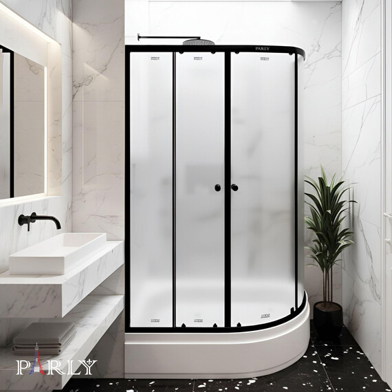 Душевое ограждение Parly ZFM 120х80 см ZFM1201B L, чёрный/матовое - фото 6