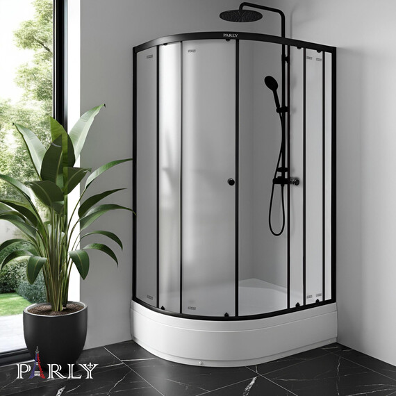 Душевое ограждение Parly ZFM 120х80 см ZFM1201B R , чёрный/матовое - фото 5