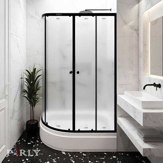 Душевое ограждение Parly ZFM 120х80 см ZFM1201B R , чёрный/матовое - фото 6