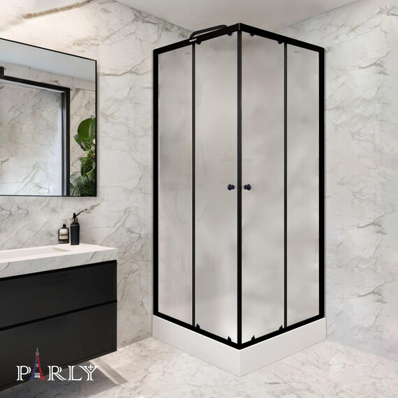 Душевое ограждение Parly ZQ 90х90 см ZFQ911B, чёрный/прозрачное - фото 4