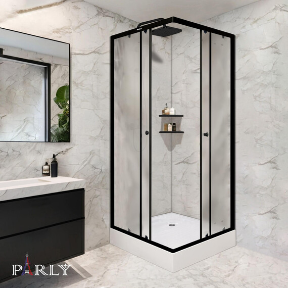 Душевое ограждение Parly ZQ 90х90 см ZFQ911B, чёрный/прозрачное - фото 5