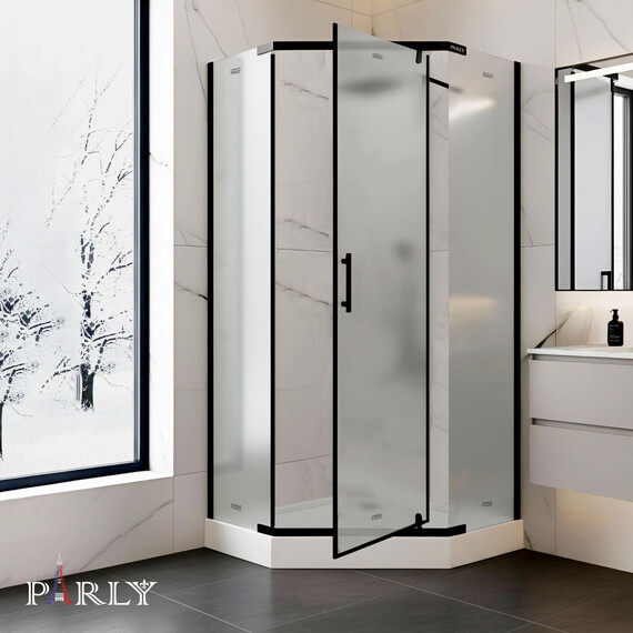 Душевое ограждение Parly ZPE 90х90 см ZPE911BF, чёрный/матовое - фото 5