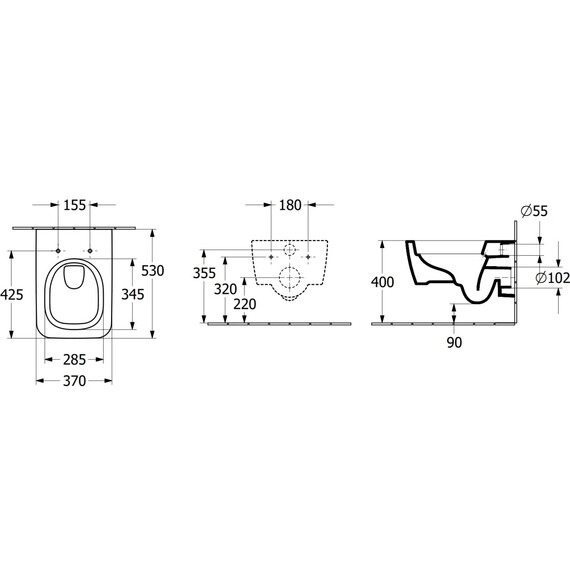 Унитаз подвесной безободковый Villeroy&Boch Skyla 4682CL01 с крышкой микролифт (система смыва TwistFlush) - фото 4