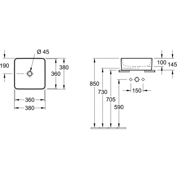 Раковина-чаша Villeroy&Boch Collaro 38 см 4A213801 - фото 10