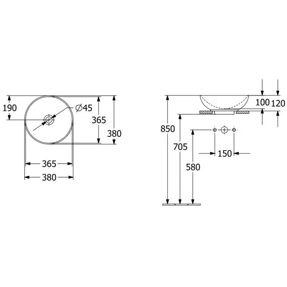 Раковина-чаша Villeroy&Boch Loop & Friends 38 см 4A450001 - фото 15