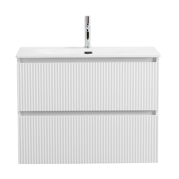 Тумба подвесная с раковиной BelBagno 80 см UNO-800-2C-SO-BO (раковина BB-8099-80) Bianco Opaco - фото 